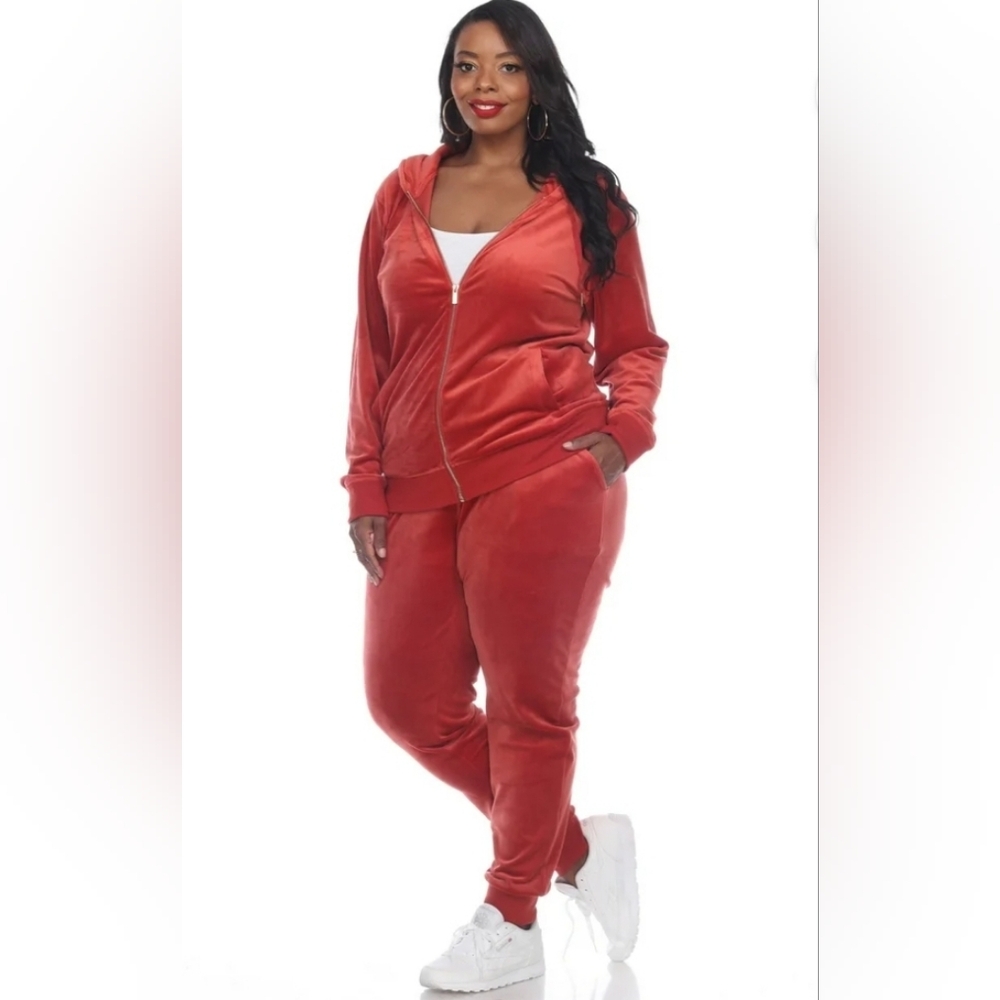 Vintage Red Velour Tracksuit Set Matching Set Vintage Size Large